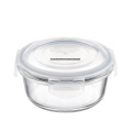 clear Round Heatproof Glass Container with Grey lid